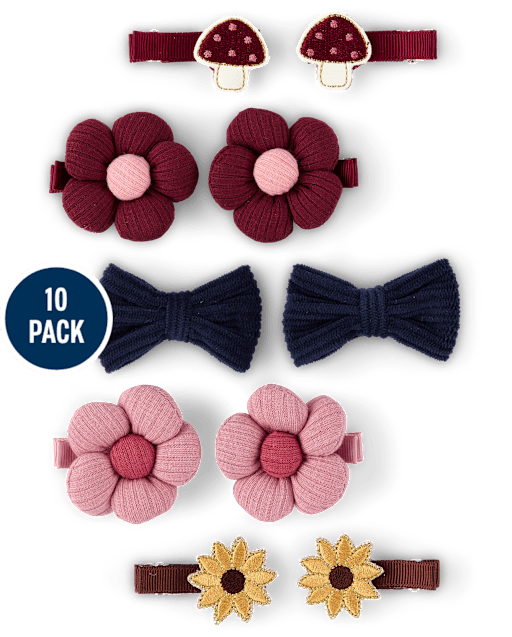 Girls Floral Hair Clip 10-Pack - The Harvest Edit - view 1
