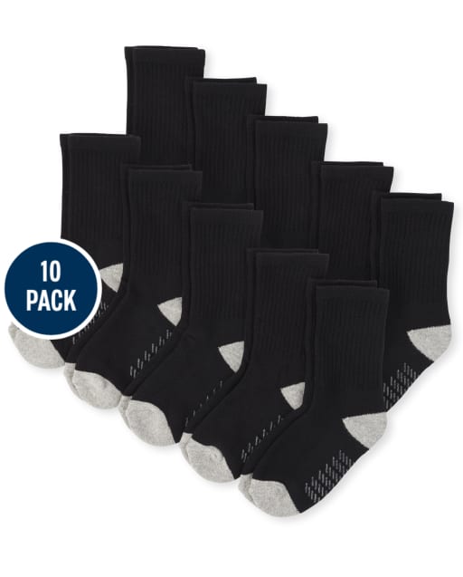 Paquete de 10 calcetines deportivos acolchados a rayas para bebés y niños  pequeños