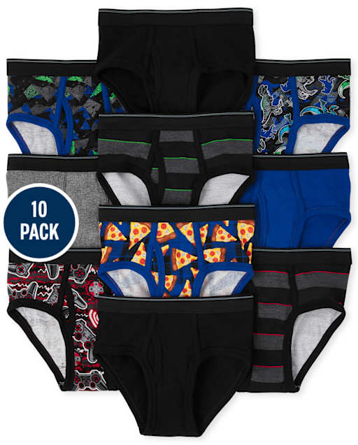 Boys Print Brief Underwear 10-Pack