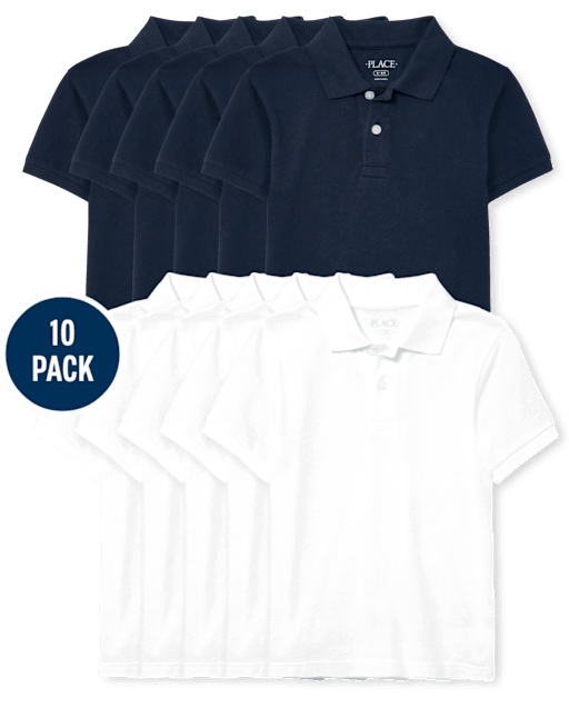 Kids Uniform Pique Polo 10-Pack