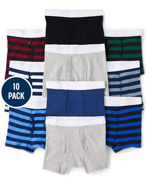 Boys Boxer Brief Underwear 10-Pack