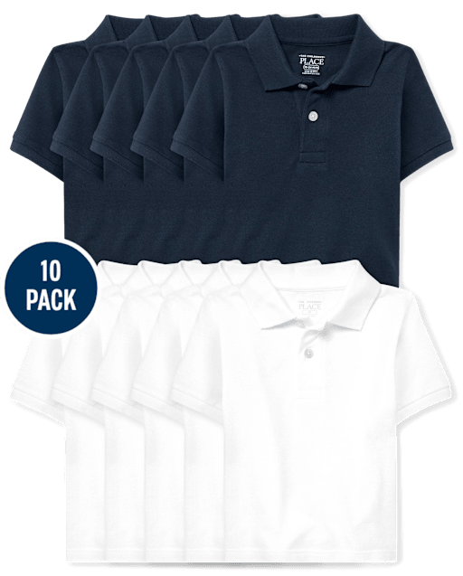 Baby And Toddler Uniform Pique Polo 10-Pack