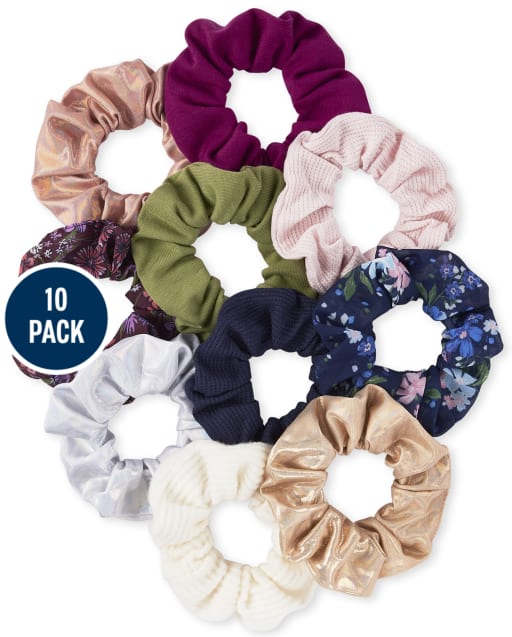 Girls Floral Scrunchie 10-Pack