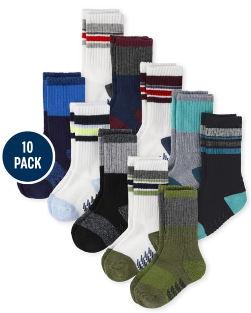 Lot de 10 chaussettes rayées pour tout-petit garçon