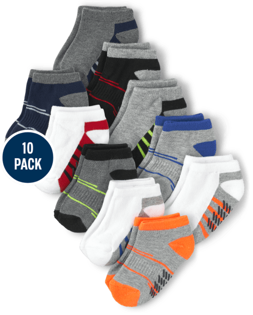 Baby And Toddler Boys Striped Ankle Socks 10-Pack
