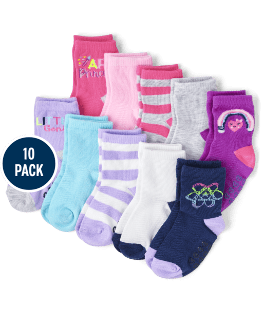 Toddler Girls Art Princess Midi Socks 10-Pack