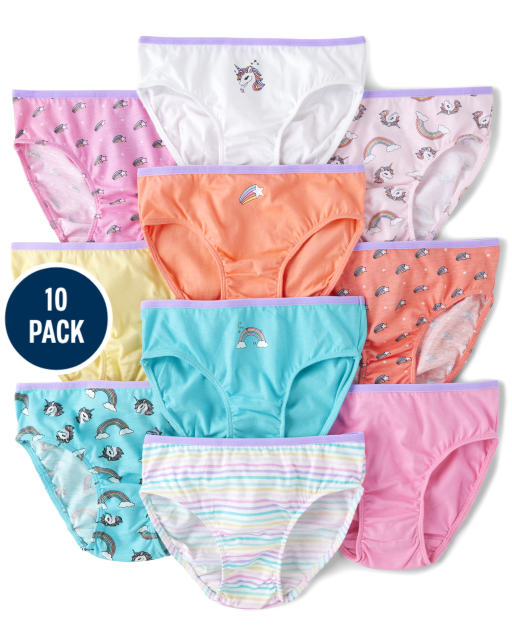 Girls Unicorn Underwear 10-Pack