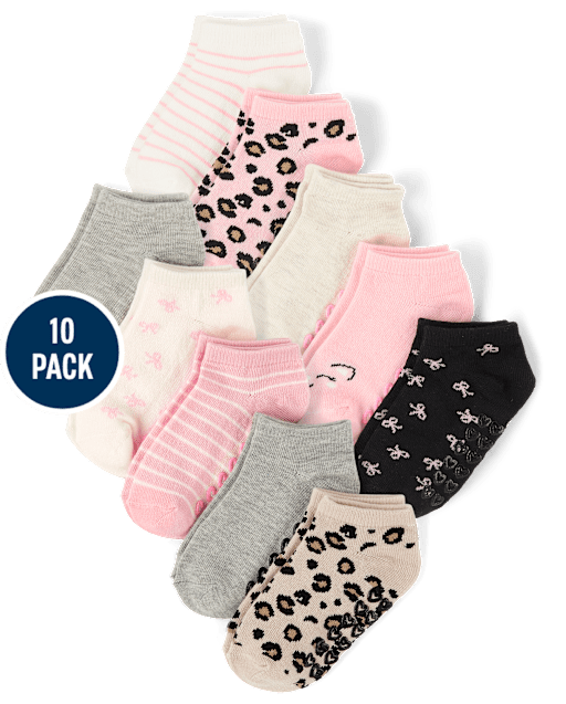 Lot de 10 paires de chaussettes à motif chat pour petites filles