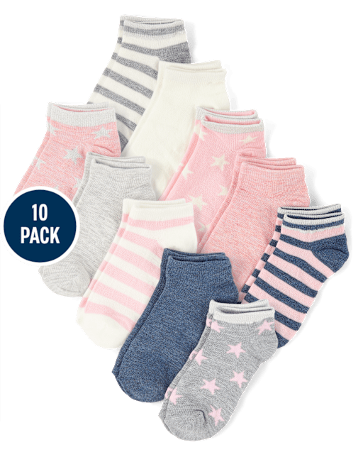 Girls Star Ankle Socks 10-Pack