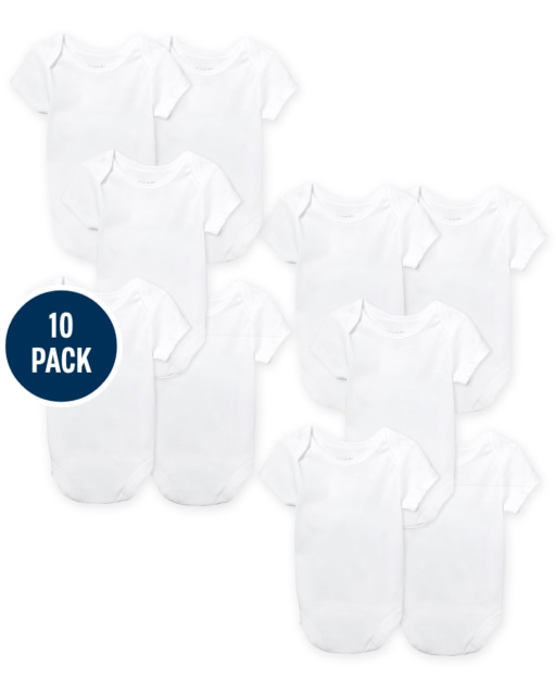 Unisex Baby Short Sleeve Bodysuit 10-Pack