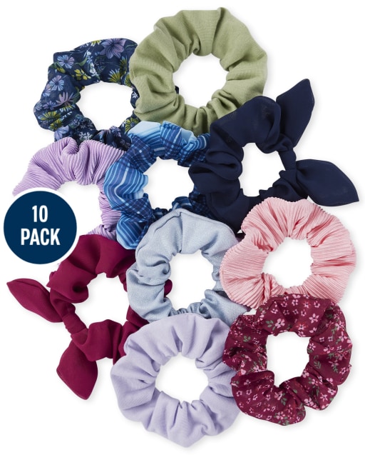 Girls Floral Scrunchie 10-Pack