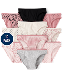 Girls Leopard Bikini Underwear 10-Pack