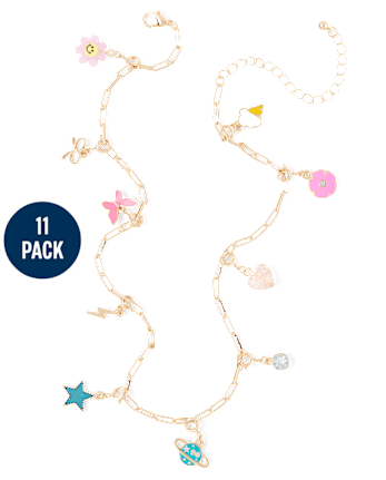 Girls DIY Charm Necklace 12-Piece Set