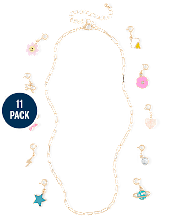 Girls DIY Charm Necklace 12-Piece Set