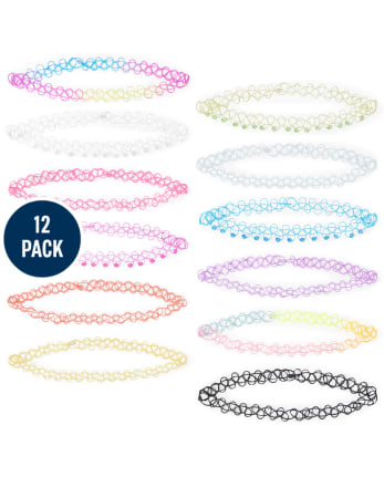 Girls Choker Necklace 12-Pack