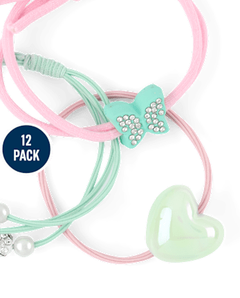 Girls Charm Hair Tie 12-Pack