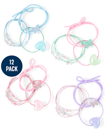 Girls Charm Hair Tie 12-Pack