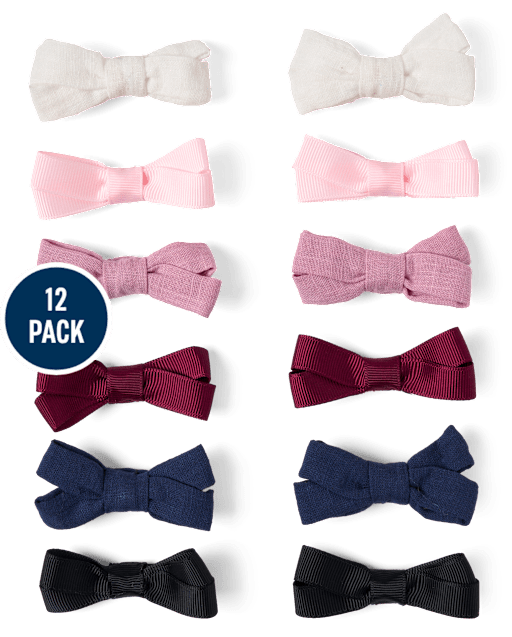 Toddler Girls Bow Hair Clip 12-Pack