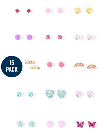 Girls Star Earrings 15-Pack