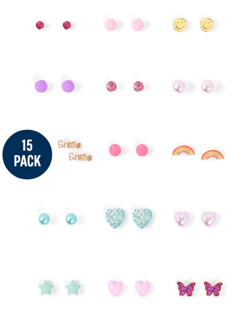 Lot de 15 boucles d'oreilles étoiles pour filles