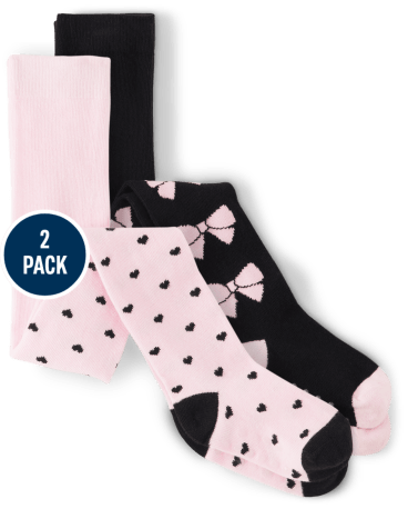 Girls Bow Tights 2-Pack - Tres Chic