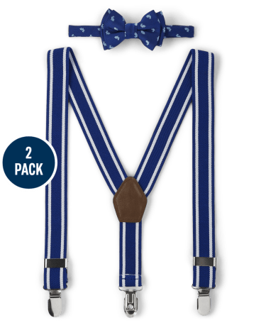 Boys Bunny Bow Tie And Suspenders Set - Spring Celebrations
