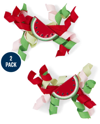 Girls Curly Hair Clips - Sweet Watermelon