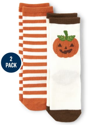 Boys Crew Socks 2-Pack - Lil Pumpkin