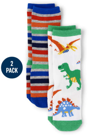 Boys Crew Socks 2-Pack - Dino Dude