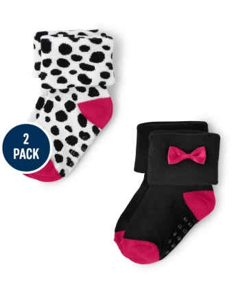 Girls Spotted Socks 2-Pack - Dalmatian Friends