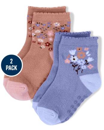 Pack de 2 pares de calcetines midi florales para niñas - Western Skies