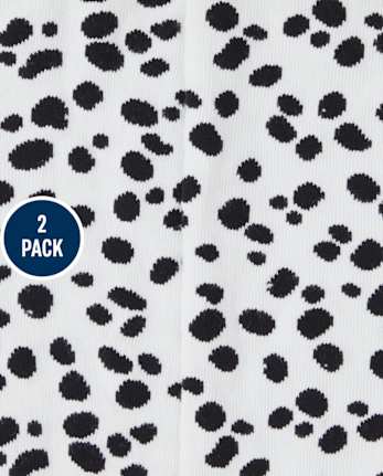 Girls Spotted Tights 2-Pack - Dalmatian Friends