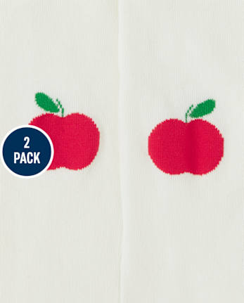 Girls Apple Tights 2-Pack - Teacher's Favorite