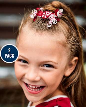 Girls Candy Curly Hair Clips - Ho Ho Ho