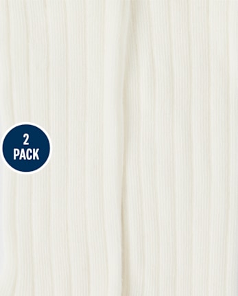 Baby Girls Ribbed Tights 2-Pack - Ho Ho Ho