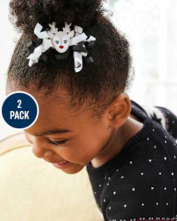 Pinzas para el pelo rizado de reno para niñas - Reindeer Cheer