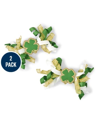 Girls Shamrock Curly Hair Clips - Little Leprechaun