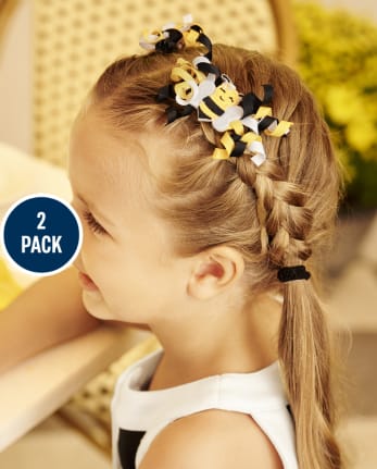 Girls Bee Curly Hair Clips - Busy Little Bee