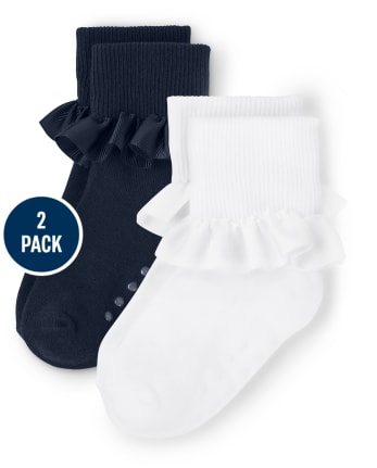 Girls Ruffle Socks 2-Pack - Uniform