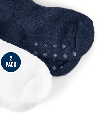 Lot de 2 collants à nœud en pointelle pour filles - Uniforme