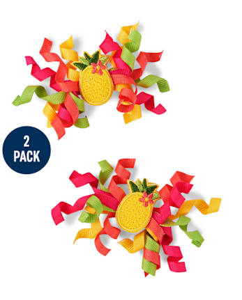 Girls Curly Hair Clips - Pineapple Punch