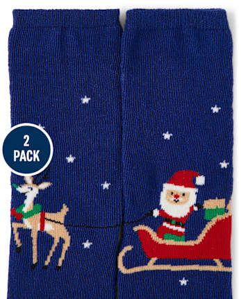 Paquete de 2 calcetines de Papá Noel para niños - Holiday Express