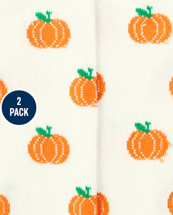 Girls Pumpkin Tights 2-Pack - Perfect Pumpkin