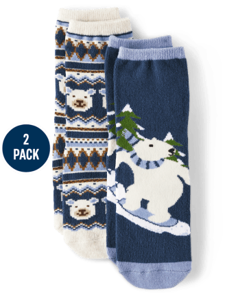 Paquete de 2 calcetines de oso polar para niños - Bear Hugs