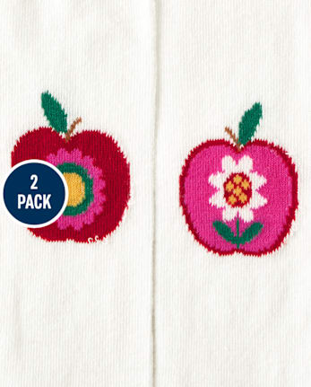 Girls Apple Tights 2-Pack - Apple Orchard