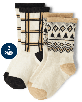 Boys Fairisle And Plaid Crew Socks - Winter Wonderland | Gymboree