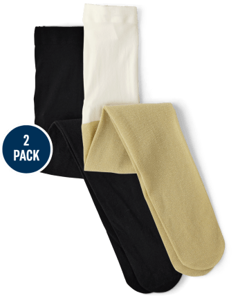 Girls Metallic Microfiber Tights 2 Pack Winter Wonderland BLACK Gymboree