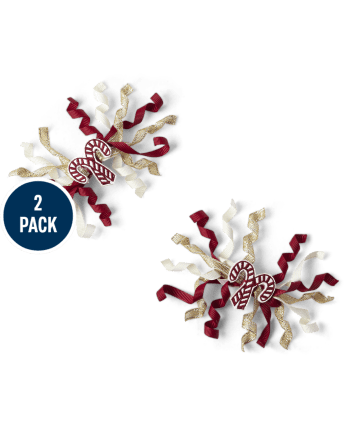 Girls Candy Cane Curly Hair Clips 2-Pack - A Royal Christmas