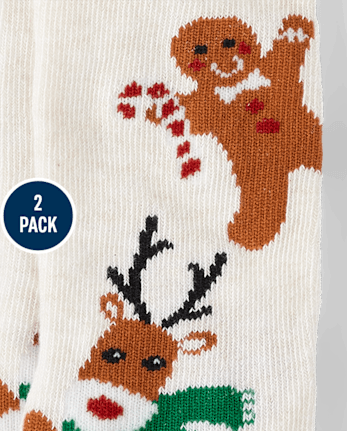 Paquete de 2 calcetines navideños para niños - Cabina de Navidad