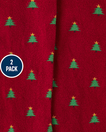 Girls Holiday Tights 2-Pack - Christmas Cabin